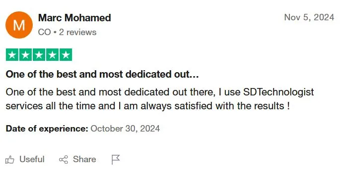 Client review from the UK